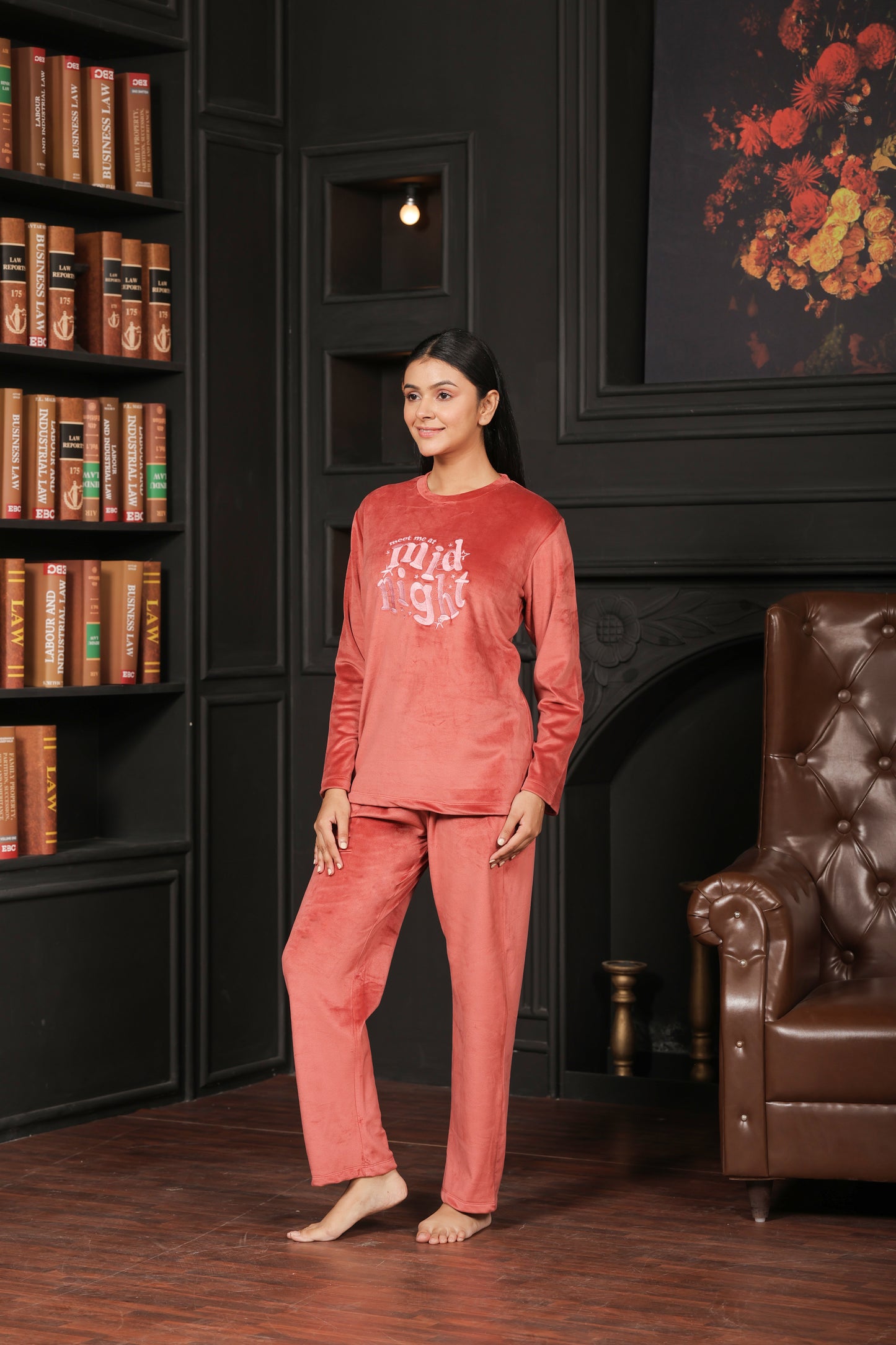 Kiza Women’s Round Neck Printed Night Suit