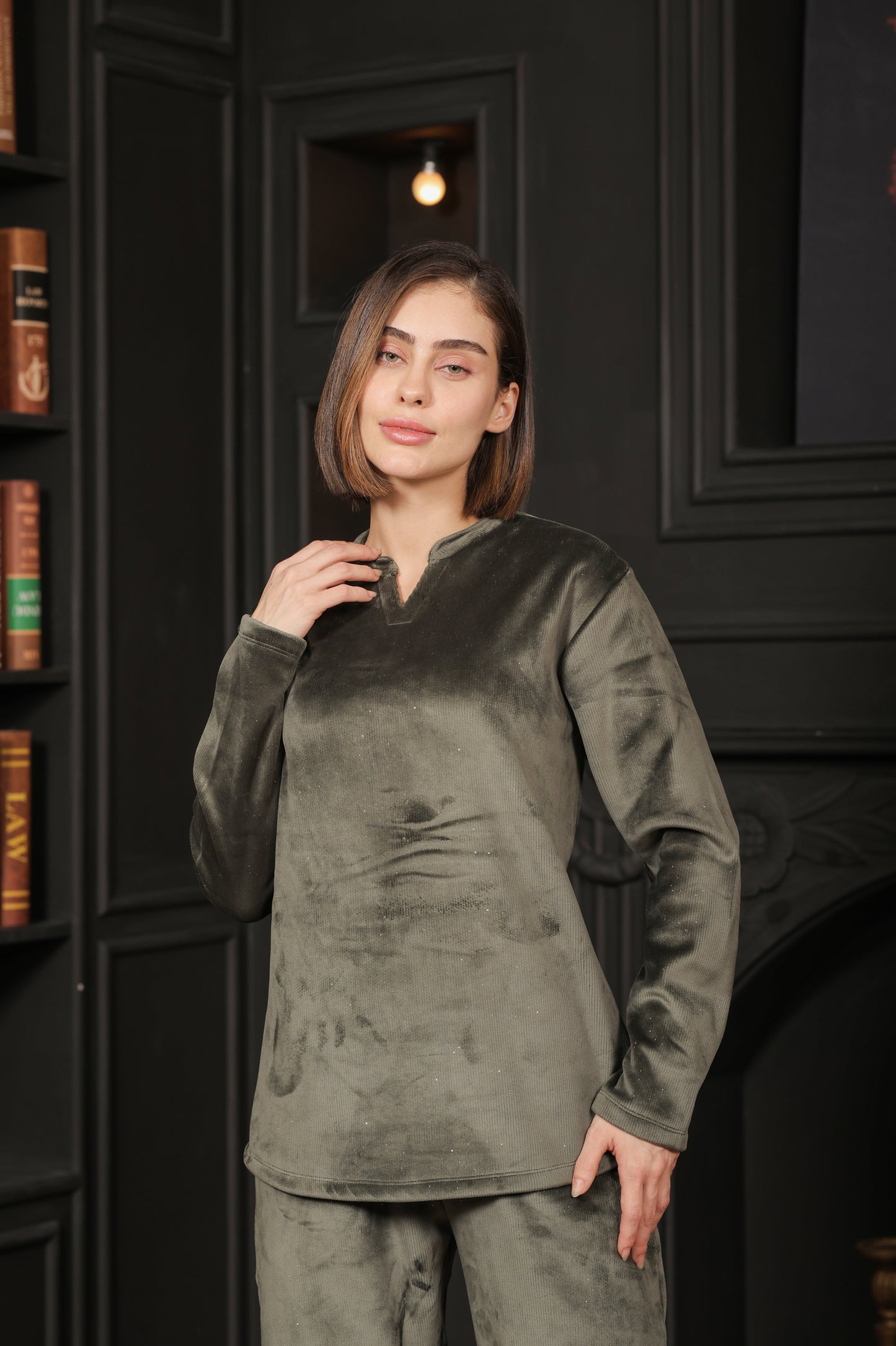 Kiza Women’s Chanel Coudary Round Neck -Green