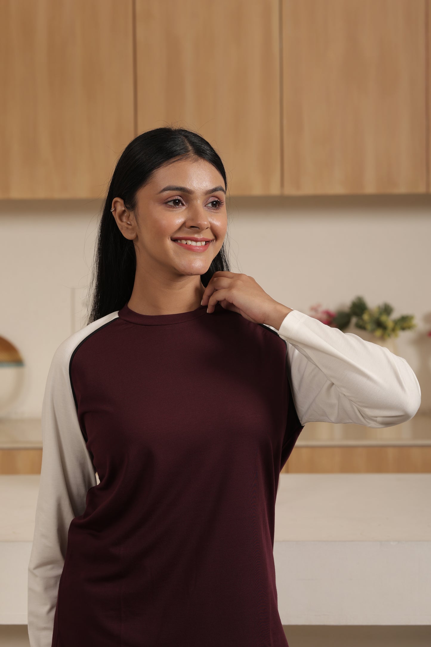 Cotton Bloom Midnight Mocha Set Maroon Color