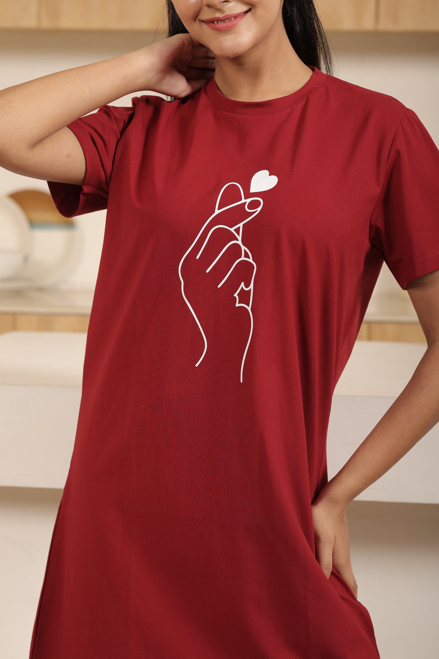 CottonBloom HeartGlow Nightdress