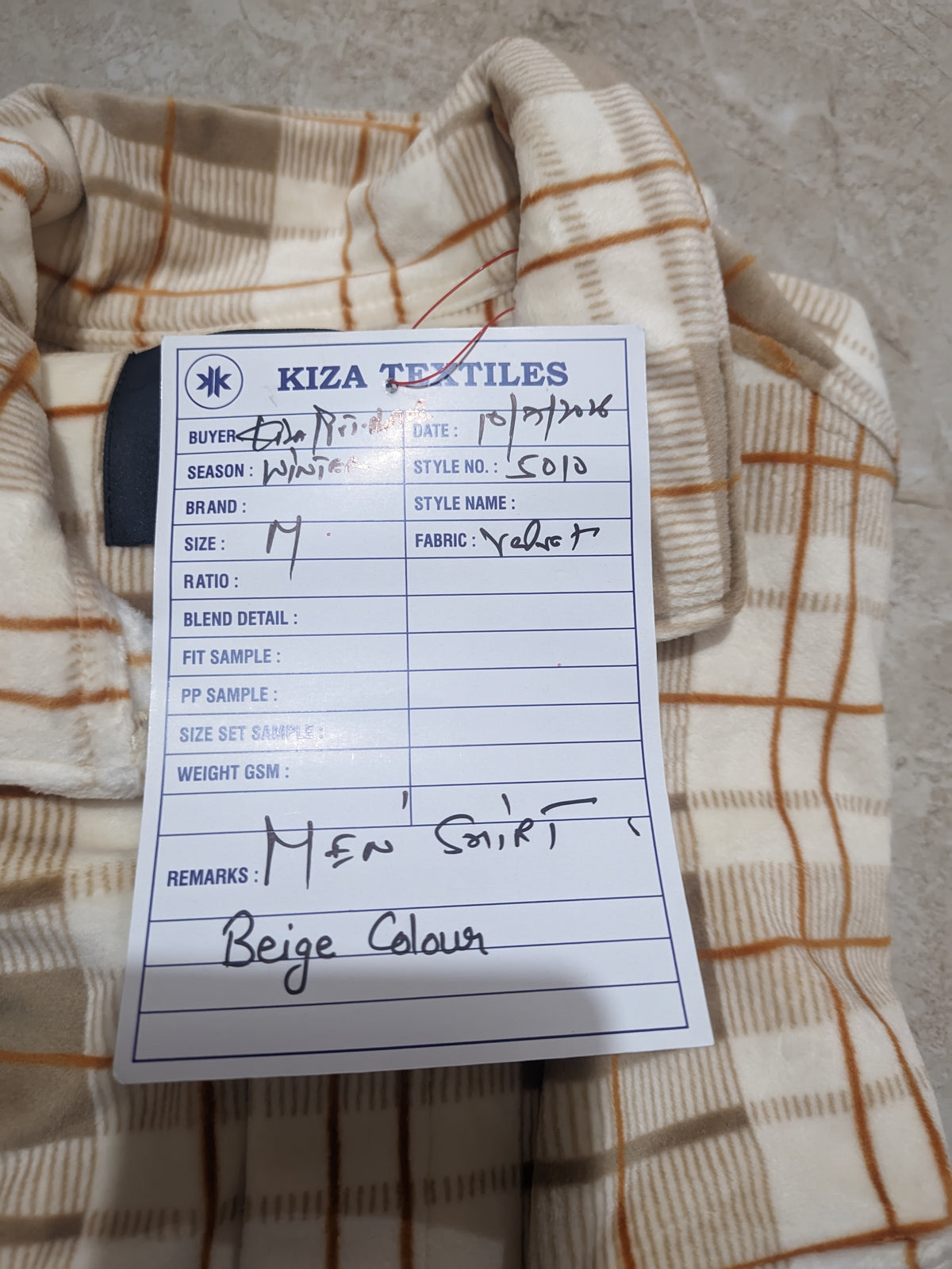 Men's Beige & Brown Plaid Flannel Shirt Jacket - KIZA